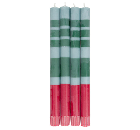 British Colour Standard Striped Guardsman & Bokhara Pack Eco Dinner Candles, Gift Box of 4