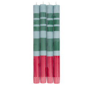 British Colour Standard Striped Guardsman & Bokhara Pack Eco Dinner Candles, Gift Box of 4