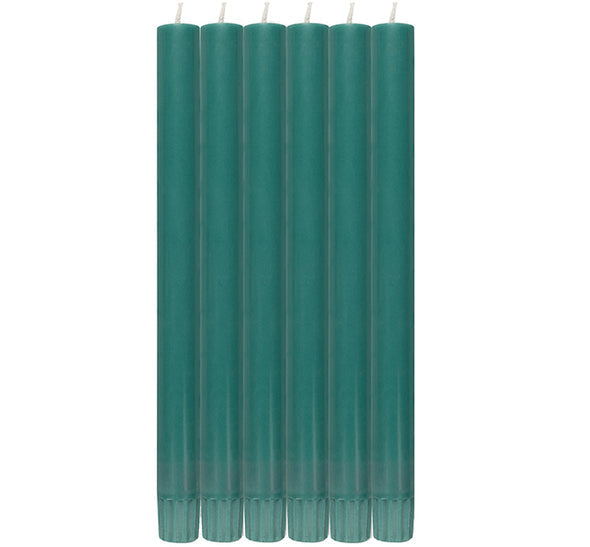 British Colour Standard 25cm / 10'' H Beryl Green Eco Dinner Candles, Gift Box of 6
