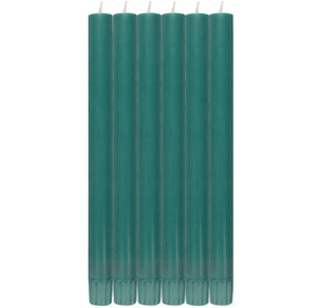 British Colour Standard 25cm / 10'' H Beryl Green Eco Dinner Candles, Gift Box of 6