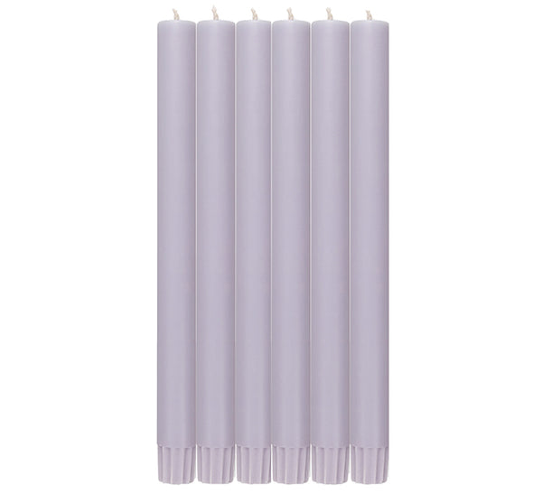 British Colour Standard 25cm / 10'' H Verbena Mauve Eco Dinner Candles, Gift Box of 6