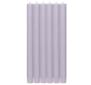 British Colour Standard 25cm / 10'' H Verbena Mauve Eco Dinner Candles, Gift Box of 6