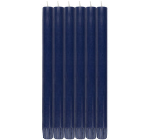 British Colour Standard 25cm / 10'' H Midnight Blue Eco Dinner Candles, Gift Box of 6