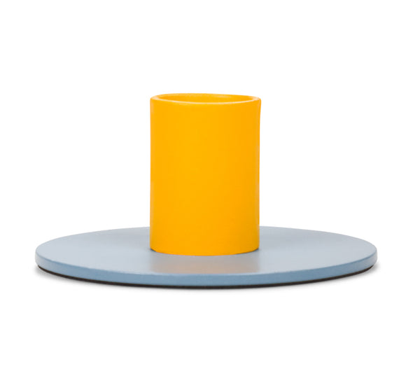 British Colour Standard Tall Two-Tone Metal Candleholders