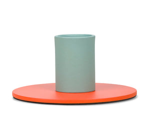 British Colour Standard Two-Tone Metal Candleholders