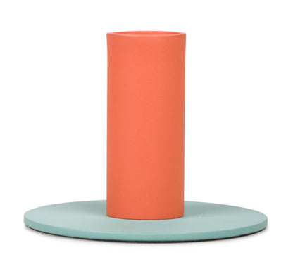 British Colour Standard Tall Two-Tone Metal Candleholders