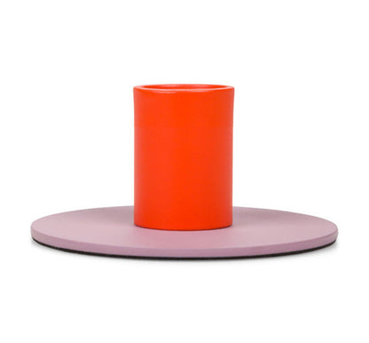 British Colour Standard Tall Two-Tone Metal Candleholders
