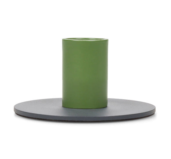 British Colour Standard Tall Two-Tone Metal Candleholders