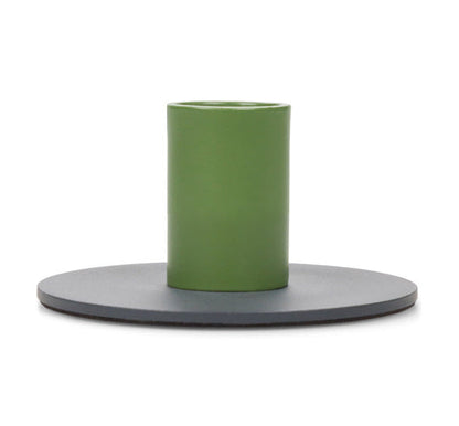 British Colour Standard Tall Two-Tone Metal Candleholders
