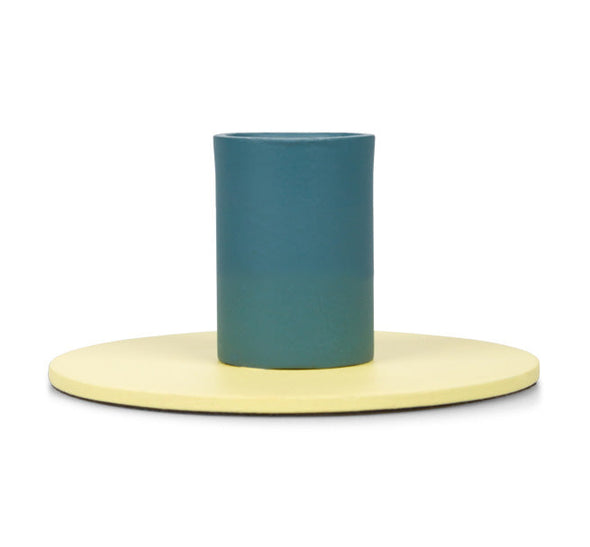 British Colour Standard Tall Two-Tone Metal Candleholders