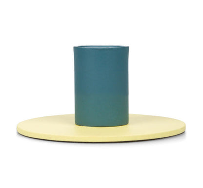 British Colour Standard Tall Two-Tone Metal Candleholders