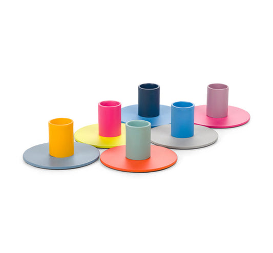 British Colour Standard Tall Two-Tone Metal Candleholders