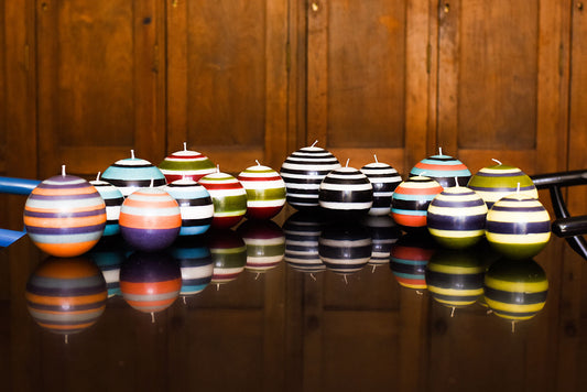 British Colour Standard Striped Ball Candles