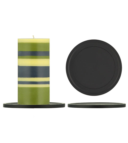 British Colour Standard Large Metal Candle Plate - Jet Black