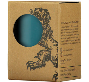 British Colour Standard Small Petrol Blue Eco Pillar Candle, 4'' / 10cm