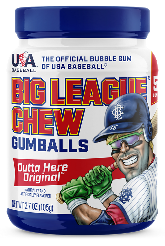 Big League Chew Outta Here Original Bubble Gum,55 Count Mini Gumball To Go Cup,3.7 Ounce-Display Box,55 Count