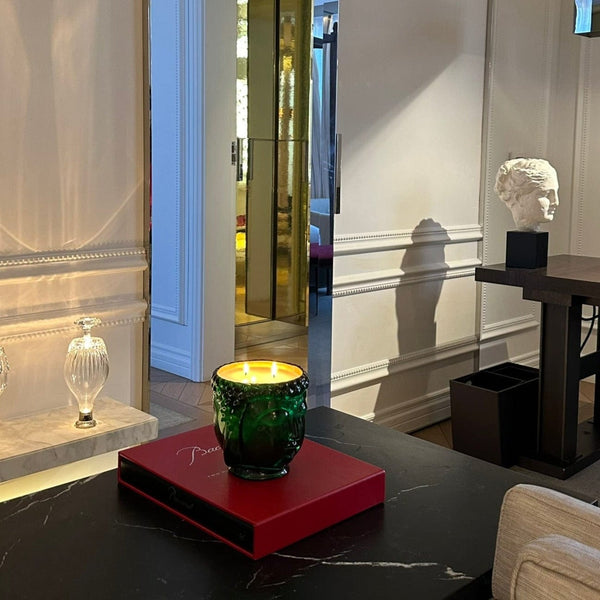 24K Gold Emerald Green Glass Buddha Luxury Candle