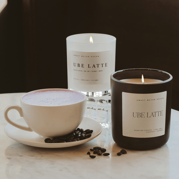 Ube Latte Soy Candle - White Jar - 11 oz