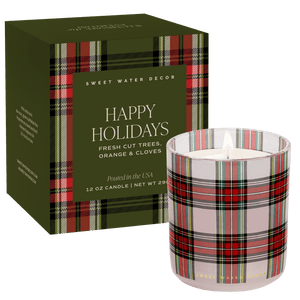 Happy Holidays Soy Candle - Boxed Tinted Glass Jar - 12 oz (Christmas)