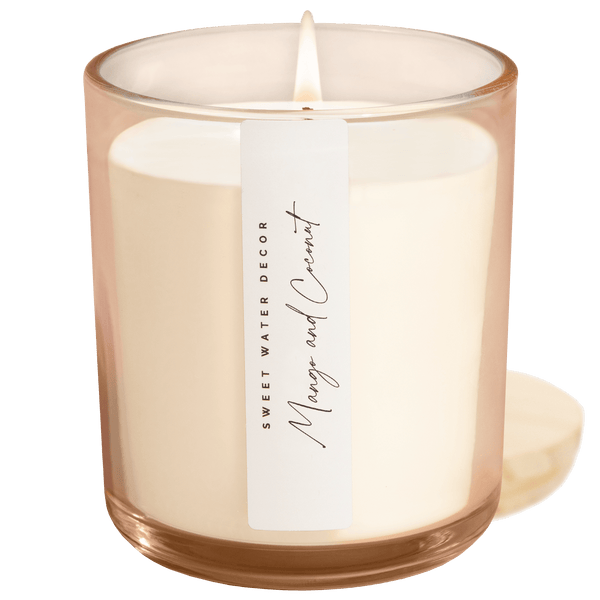 Mango and Coconut Soy Candle - Tinted Glass Jar - 12 oz