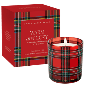 Warm and Cozy Soy Candle - Boxed Tinted Glass Jar - 12 oz