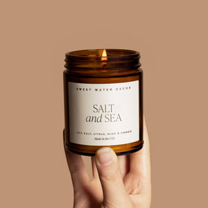 Salt and Sea Soy Candle - Amber Jar - 9 oz