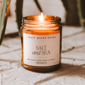 Salt and Sea Soy Candle - Amber Jar - 9 oz