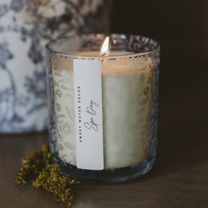 Spa Day Soy Candle - Blue Tinted Glass Jar - 12 oz