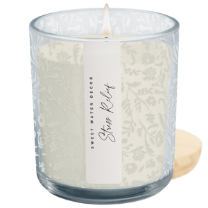 Stress Relief Soy Candle - Blue Tinted Glass Jar - 12 oz