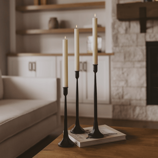 Black Cast Iron Taper Candle Holders