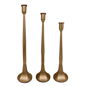 Gold Cast Iron Taper Candle Holders