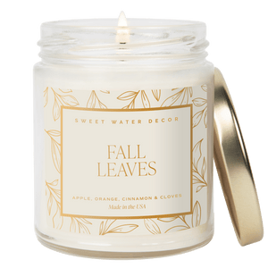 Fall Leaves Soy Candle - Patterned 9 oz - Clear Jar