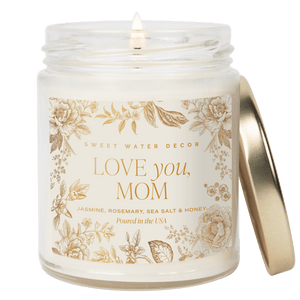 Love You, Mom Soy Candle - Clear Patterned Jar - 9 oz
