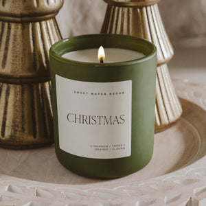 Christmas Soy Candle - Olive Matte Jar - 15 oz