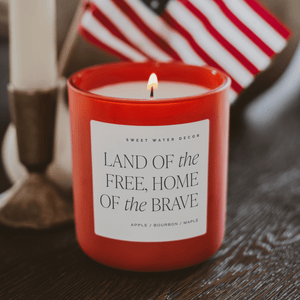 Land of the Free Home of the Brave Soy Candle - Red Matte Jar - 15 oz