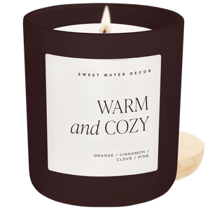 Warm and Cozy Soy Candle - Brown Matte Jar - 15 oz