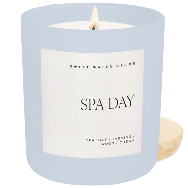 Spa Day Soy Candle - Blue Matte Jar - 15 oz