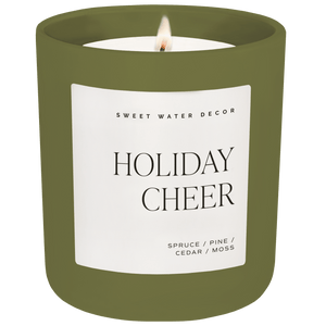 Holiday Cheer Soy Candle - Olive Matte Jar - 15 oz (Christmas Tree)