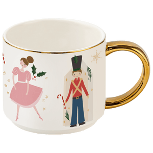 Nutcracker 14 oz Gold Handle Coffee Mug