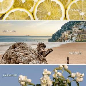 Coastal Lemon Blue Tinted Glass Jar Reed Diffuser