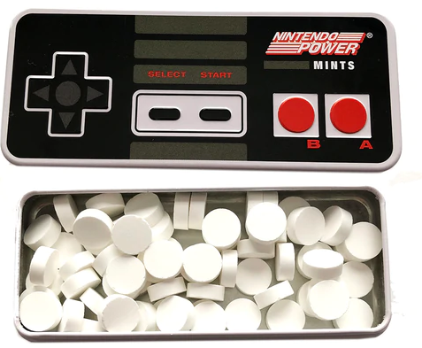 Nintendo Power Mints Peppermint Candy, 1.8 Ounce Tin - 18 Count Display Box