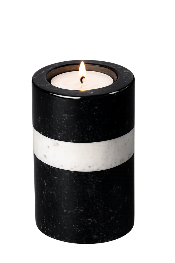 Noir & Blanc Striped Candle Holders – Monochrome Drama in Sculptural Form
