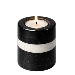 Noir & Blanc Striped Candle Holders – Monochrome Drama in Sculptural Form