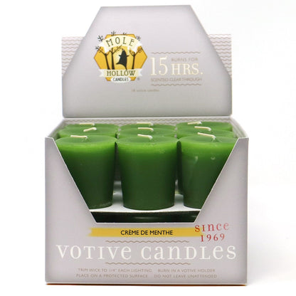 Mole Hollow Candles, Crème de Menthe Scented Votive Candles, 18 Votives Box