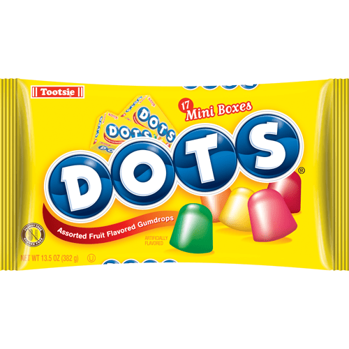 DOTS Assorted Fruit Flavored Halloween Gumdrops Mini Boxes - Bag of 17