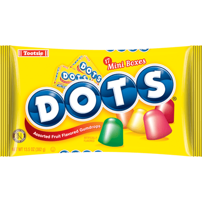 DOTS Assorted Fruit Flavored Halloween Gumdrops Mini Boxes - Bag of 17