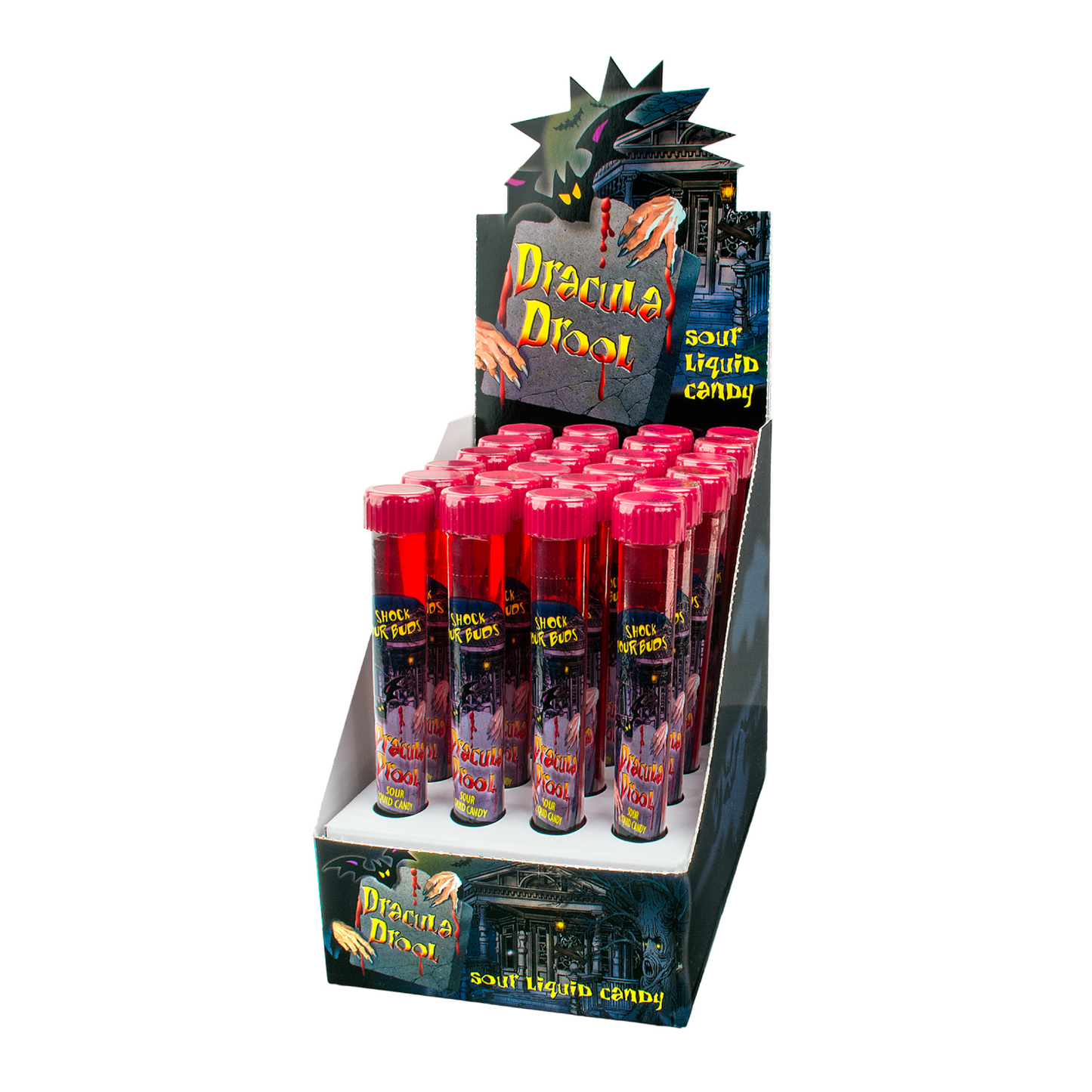 Dracula Drool Sour Cherry Liquid Candy Test Tube, 0.88 Ounce - 24 Count Display Box