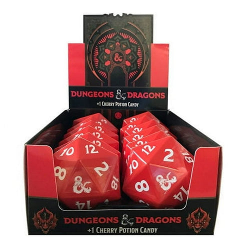 Dungeons and Dragons D20 +1 Cherry Potion Hard Candy, 1.2 Ounce Tin