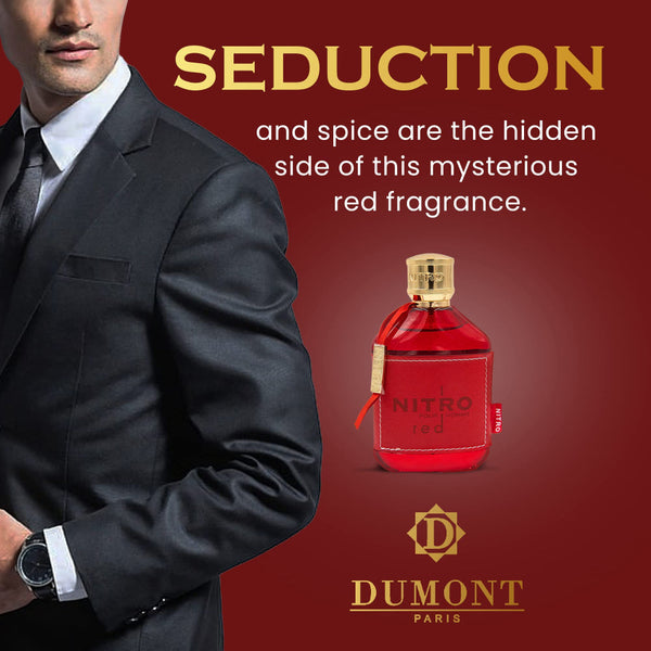 Dumont Nitro Red 3.4 Fl Oz Eau De Parfum for Men – Rich Fruity Woody Floral Fragrance – Luxurious Long Lasting Scent