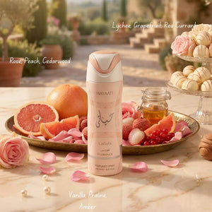 Lattafa Hayaati Florence Perfumed Body Spray for Women, 200 ml/6.67 fl.oz.